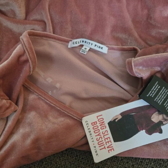 NWT Celebrity Pink velvet pink bodysuit sz medium - Picture 3 of 4